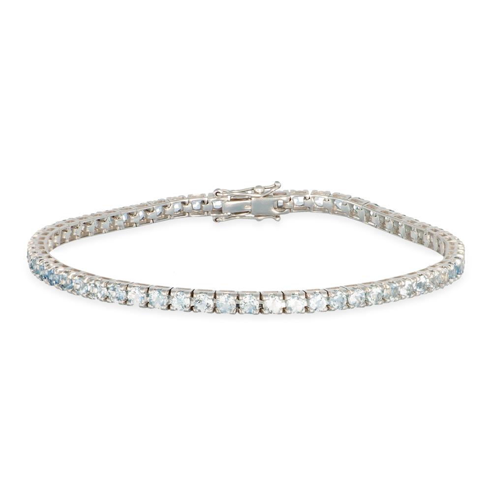 Bracciale Songa Tennis in Oro Bianco 18 Kt e Acquamarina