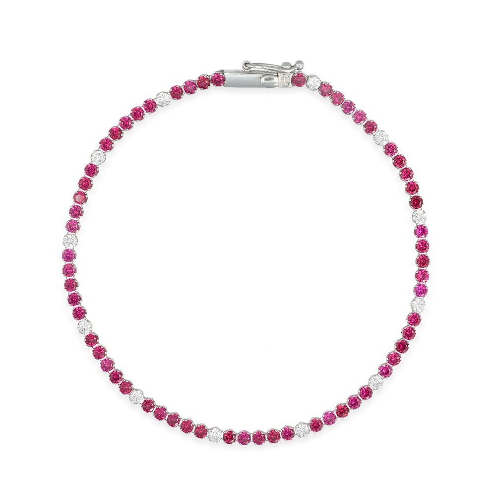Bracciale Tennis in Oro Bianco 18 Kt e Cubic
