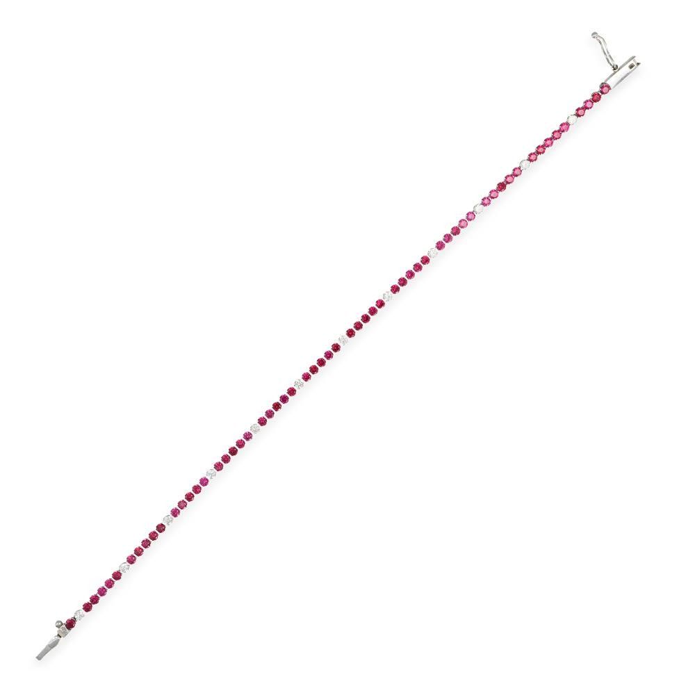 Bracciale Tennis in Oro Bianco 18 Kt e Cubic