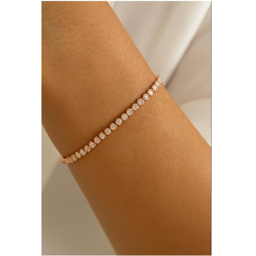 Bracciale Tennis in Oro Rosa 18 Kt e Diamanti