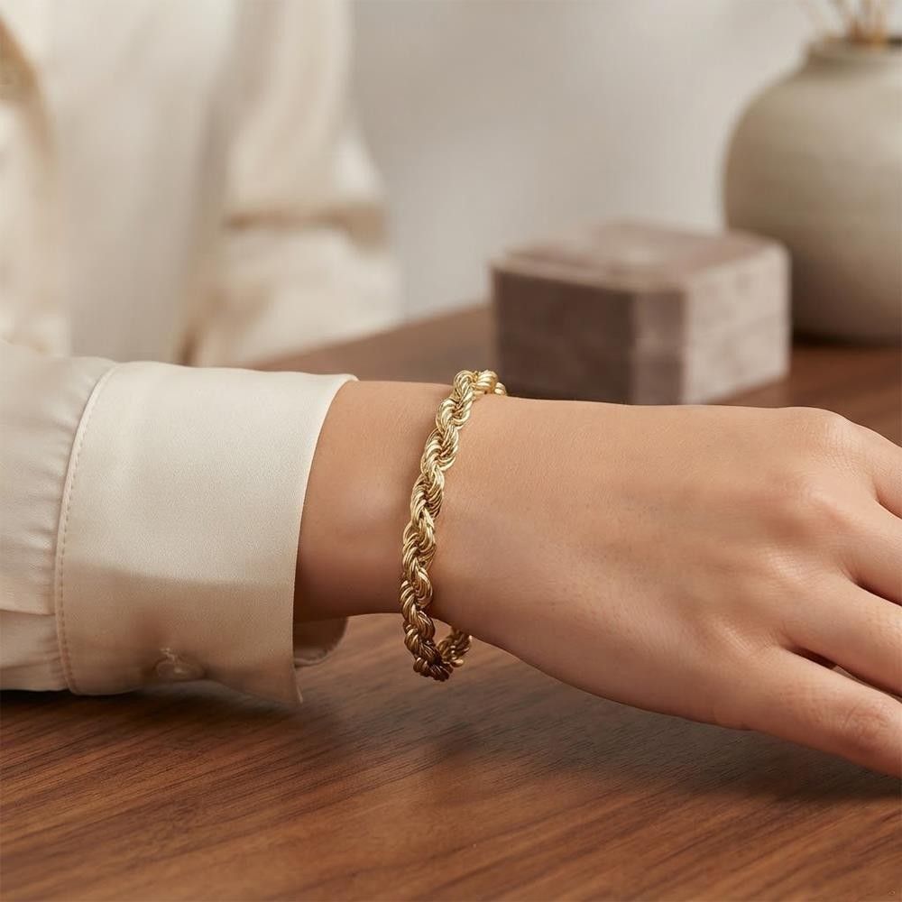 Bracciale Torchon in Oro Giallo 18 Kt