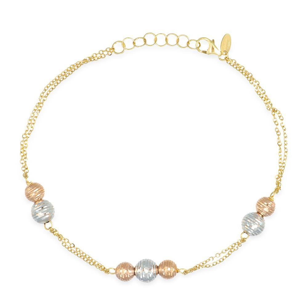 Bracciale Tricolore in Oro Giallo, Bianco e Rosa 18 Kt