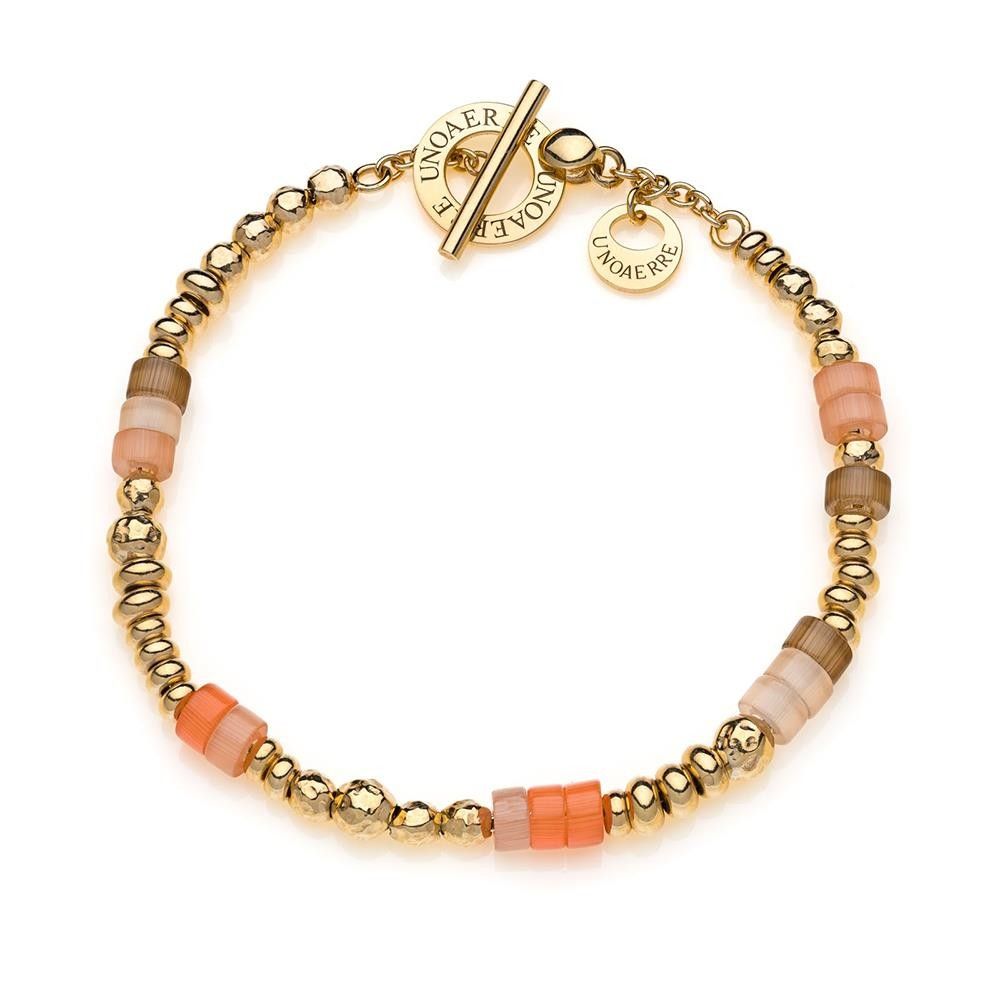 Bracciale Unoaerre In Argento Dorato con Pietre Arancio