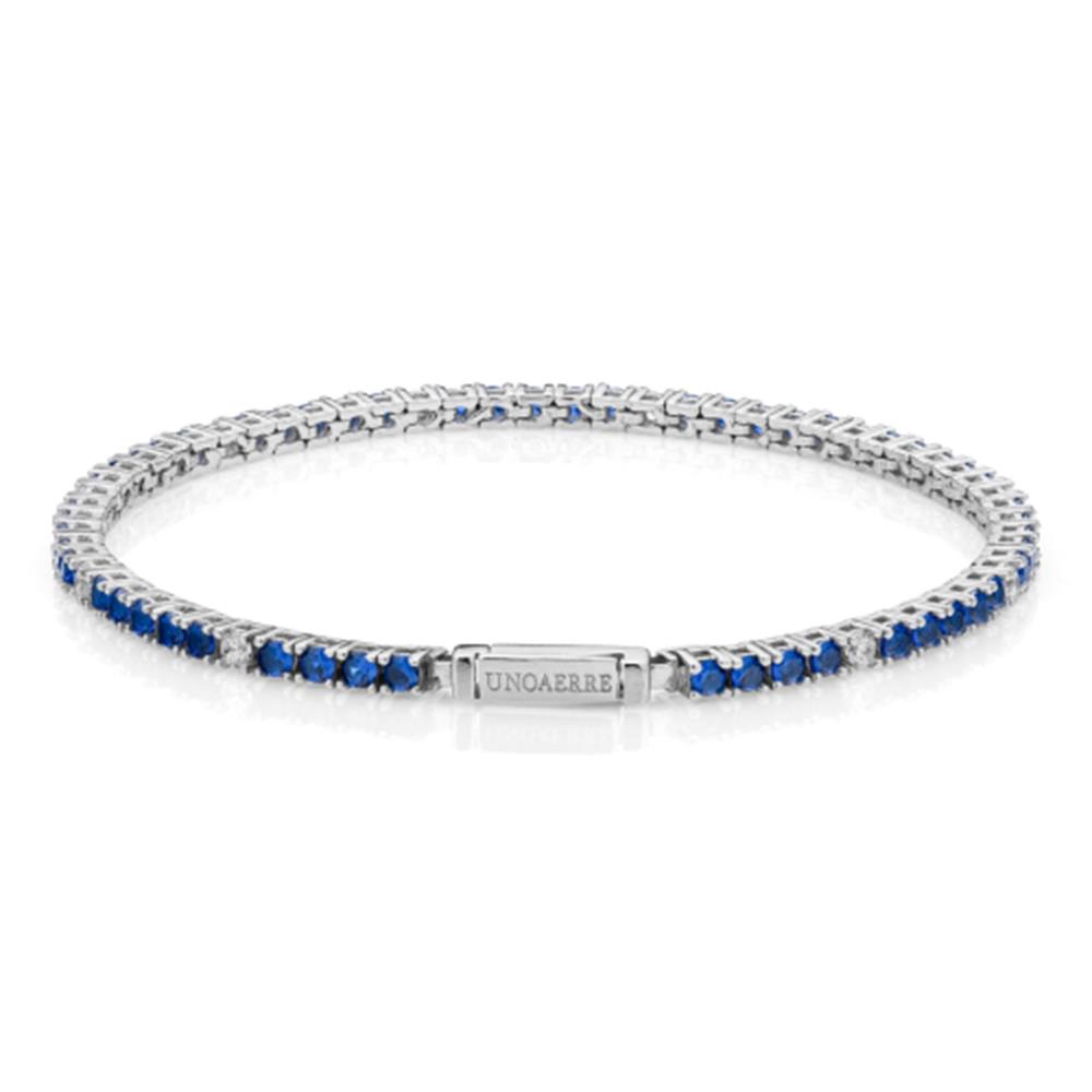 Bracciale Unoaerre Tennis pietre blu e bianche