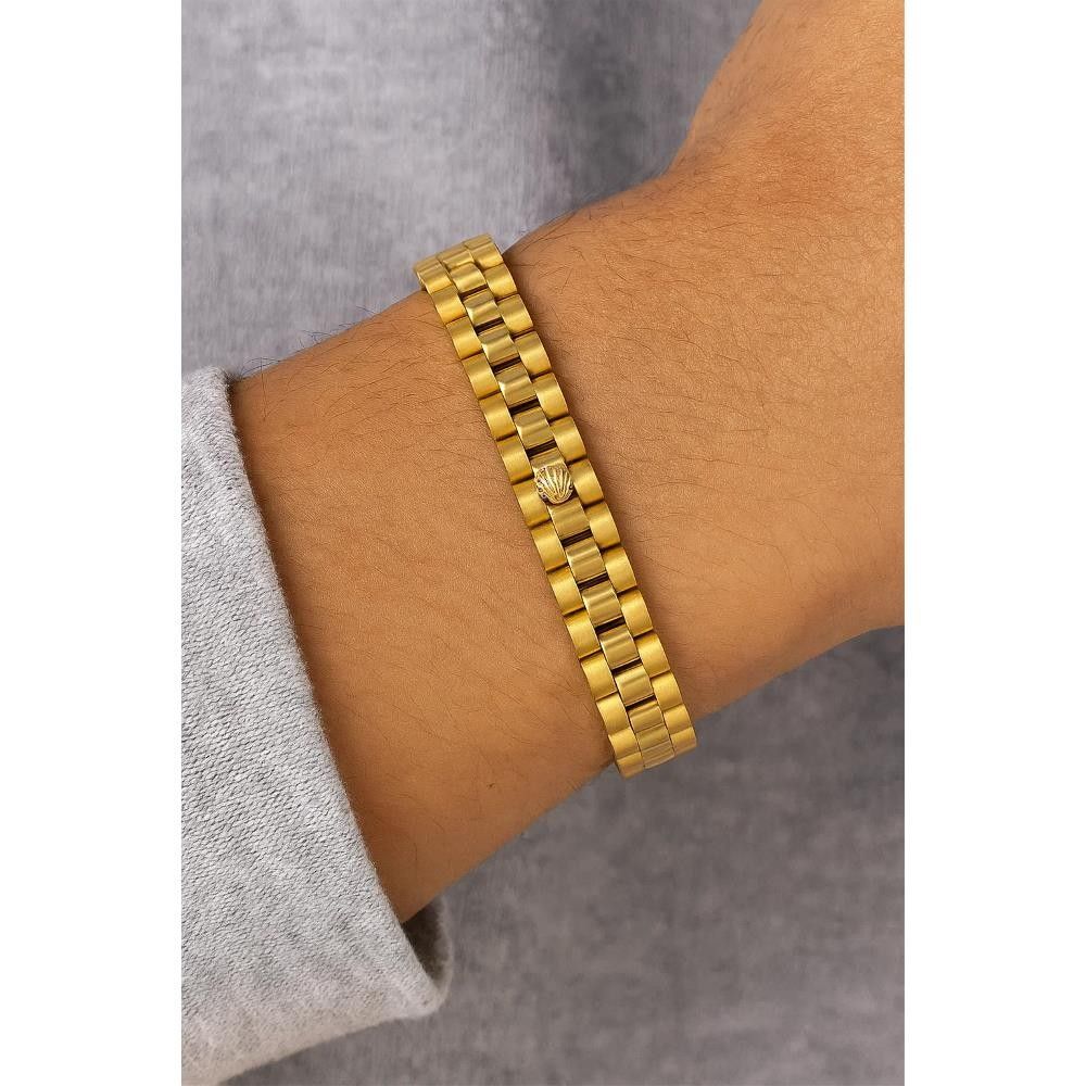 Bracciale Uomo con Corona in Oro Giallo 18 Kt