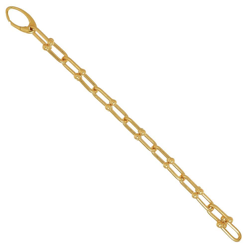 Bracciale a Catena con Maglie Allungate in Oro Giallo 18 Kt
