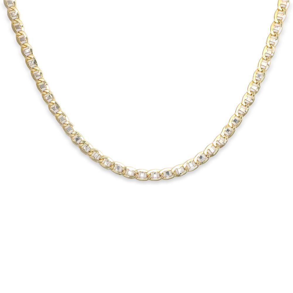 Catena a Maglie in Oro Giallo e Bianco 18 Kt