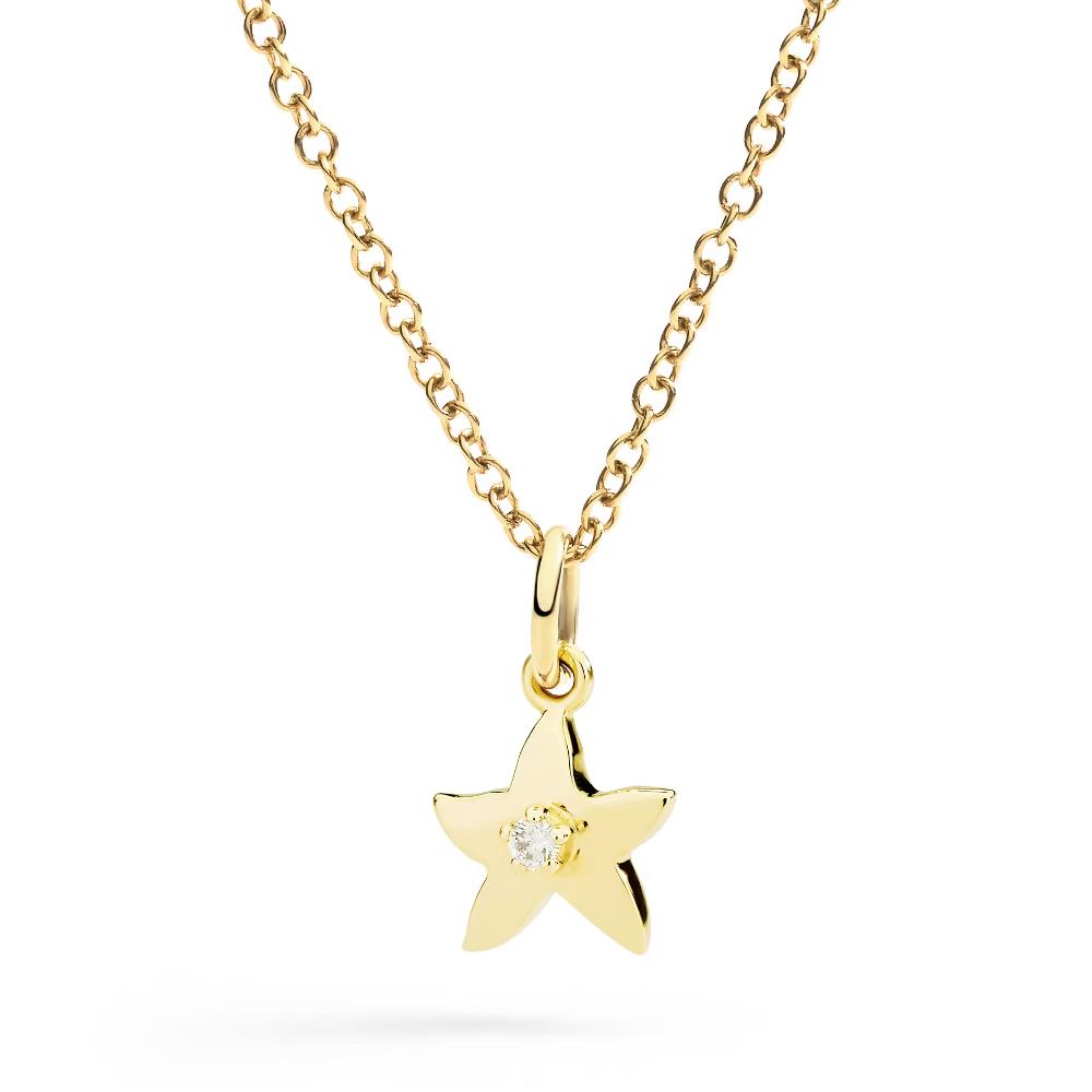 Charm Dodo Yellow Gold & White Diamond Star