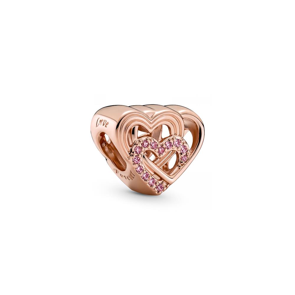 Charm Pandora Cuori Intrecciati Placcata Oro Rosa 14Kt