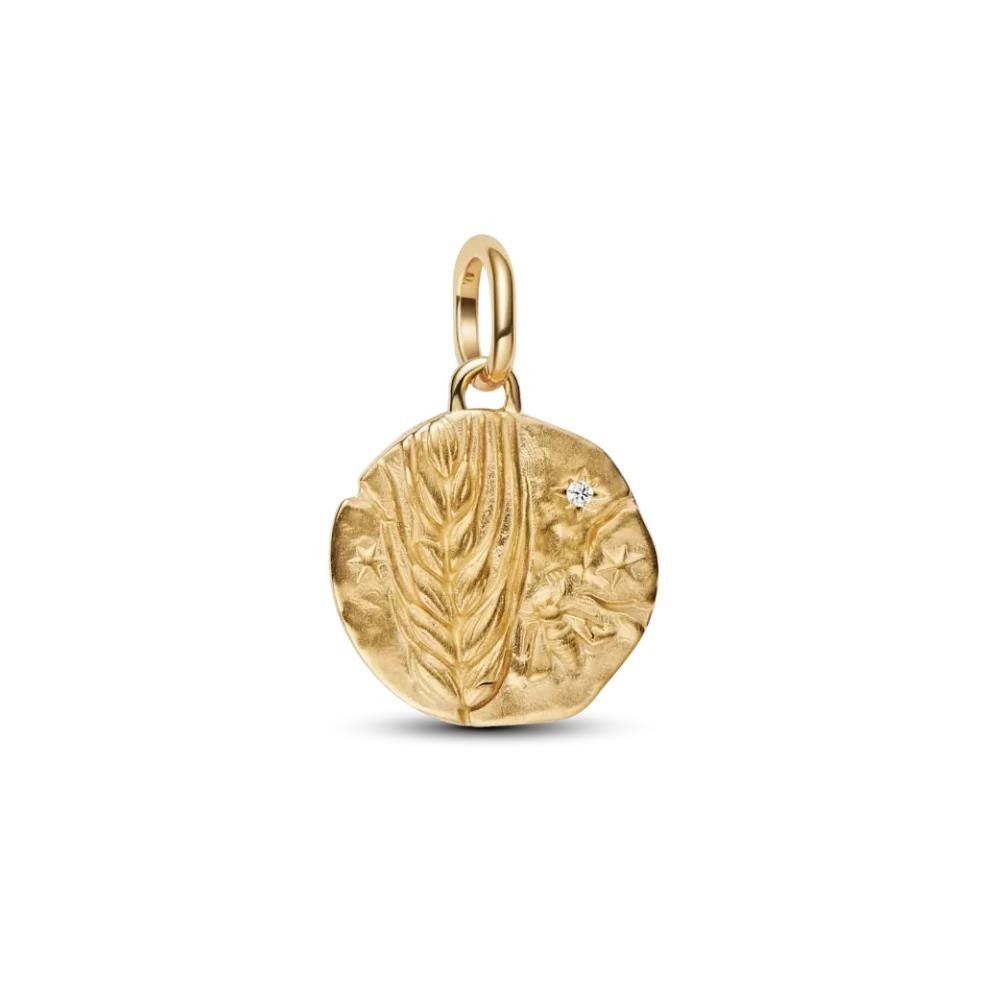 Charm Pandora Medallion Spiga di Grano "Virtus Vera Prosperitas"