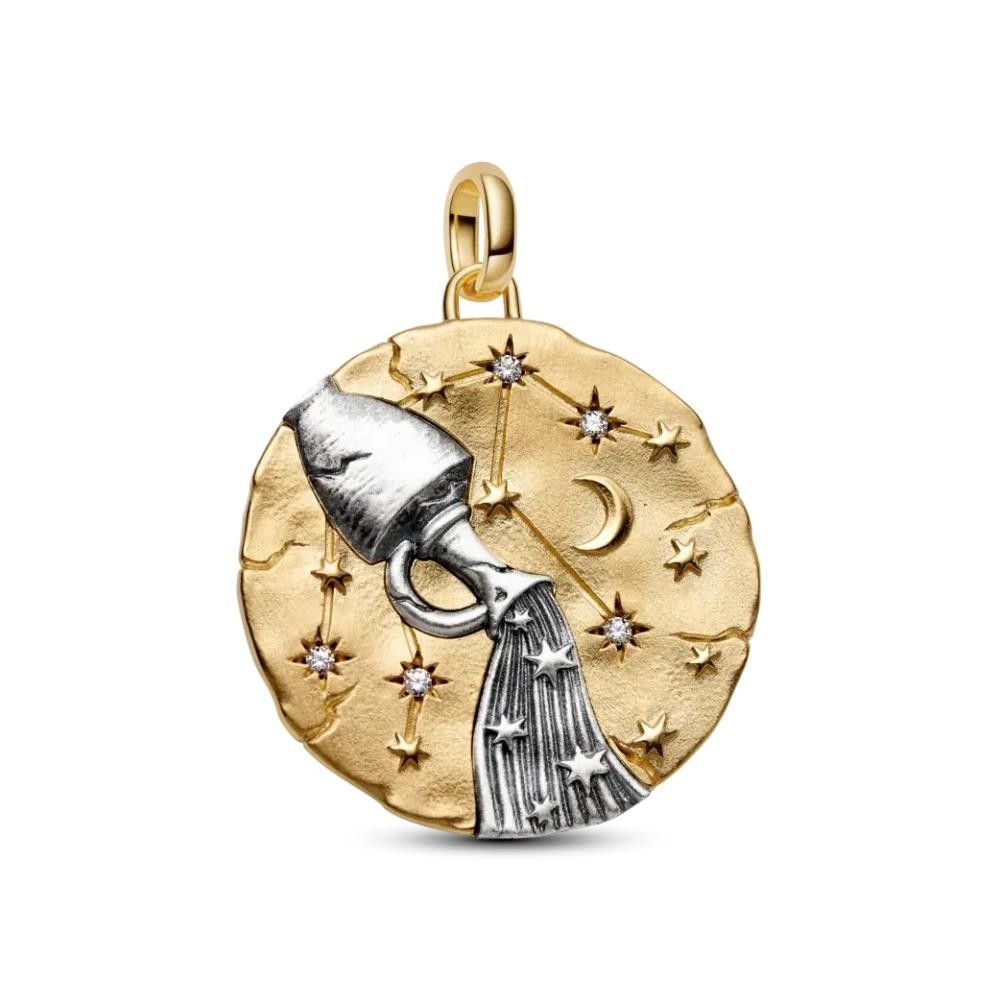 Charm Pandora Medallion XL Acquario "Omnia Mutantur"