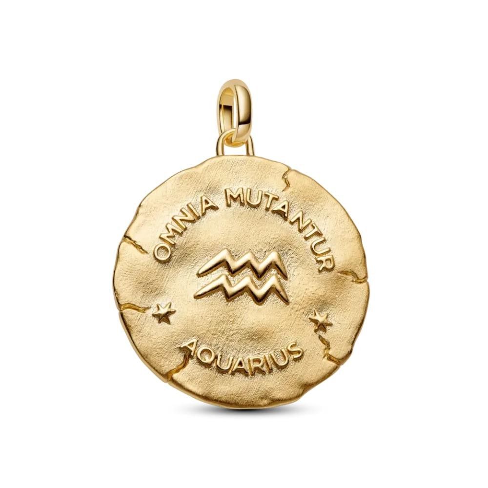 Charm Pandora Medallion XL Acquario "Omnia Mutantur"