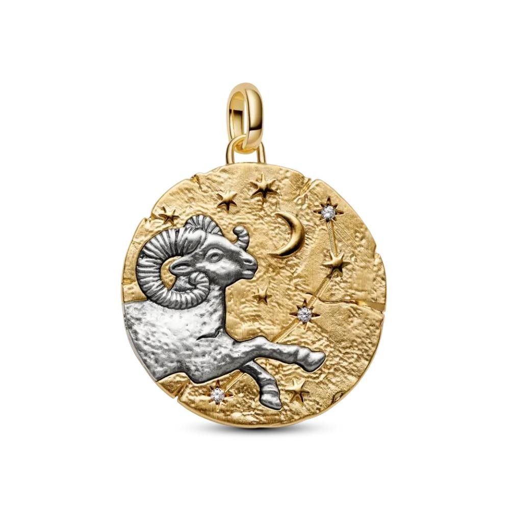 Charm Pandora Medallion XL Ariete "Acta Non Verba"