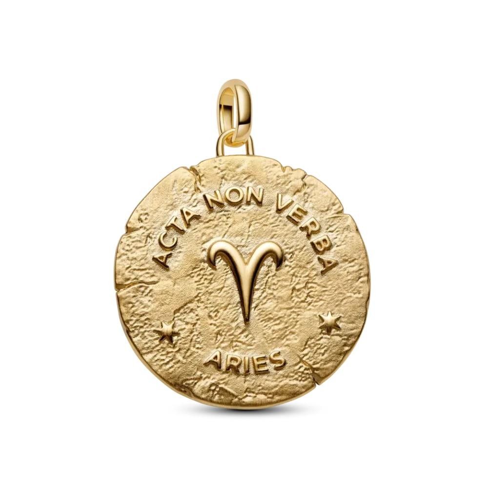 Charm Pandora Medallion XL Ariete "Acta Non Verba"
