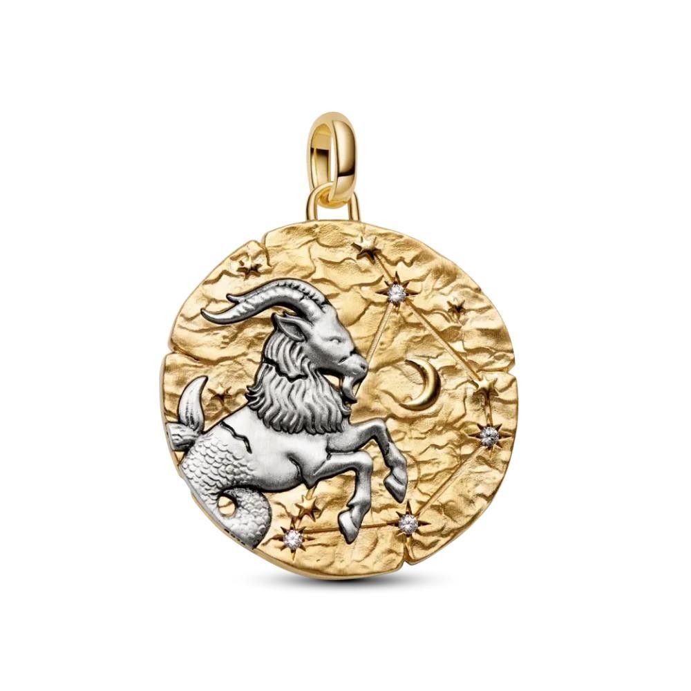 Charm Pandora Medallion XL Capricorno "Nihil Difficile Volenti"