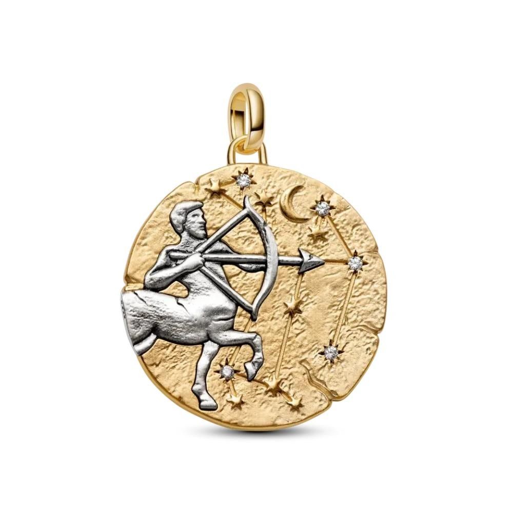 Charm Pandora Medallion XL Sagittario "Vivere Est Audere"