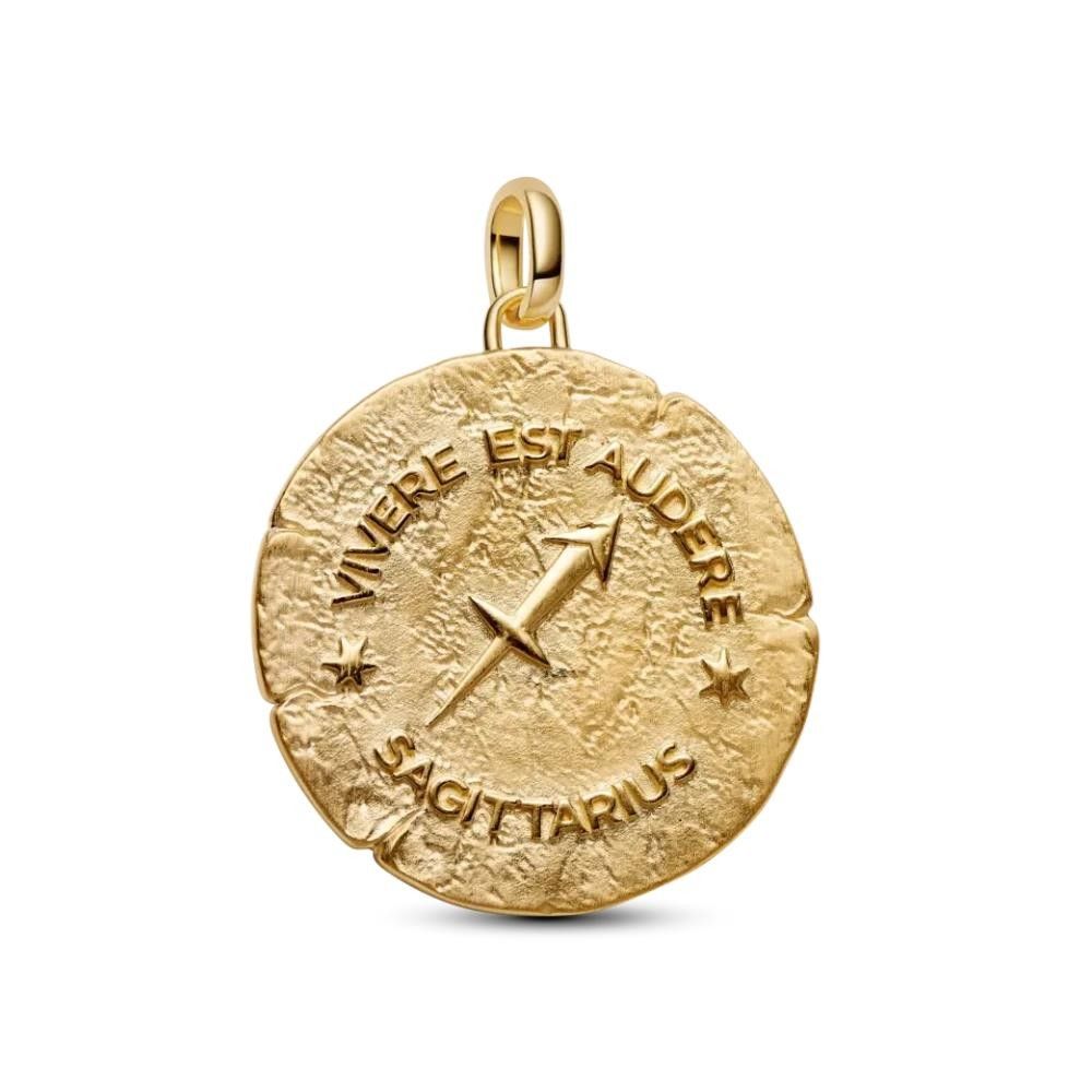 Charm Pandora Medallion XL Sagittario "Vivere Est Audere"