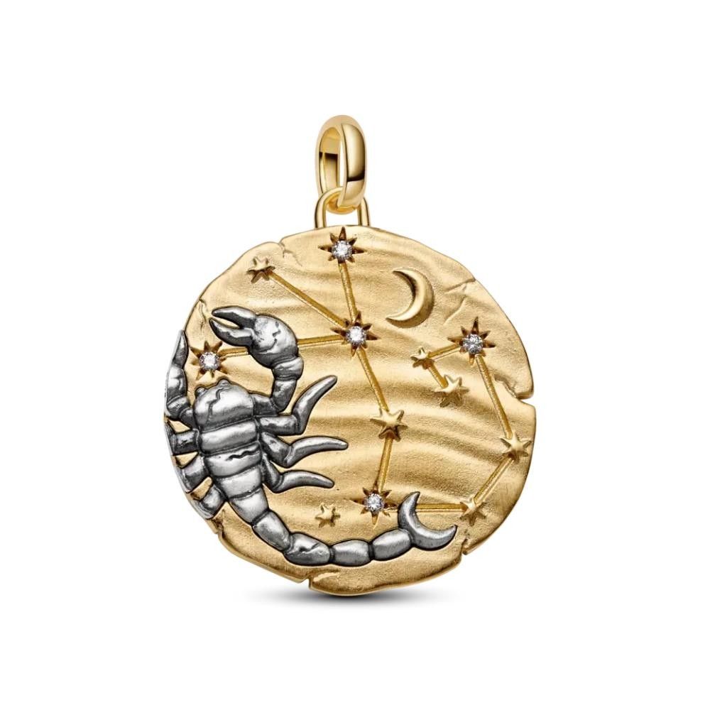 Charm Pandora Medallion XL Scorpione "Noli Timere"