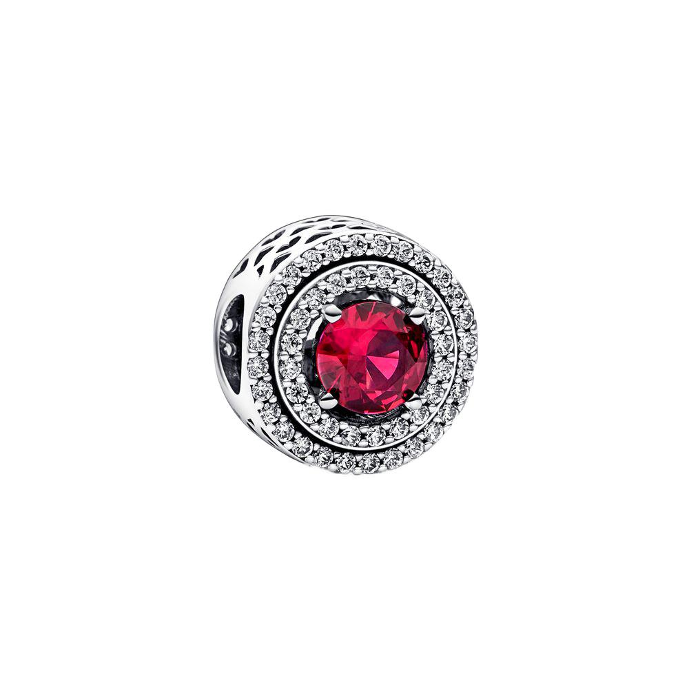 Charm Pandora Pavè e Pietra Rossa