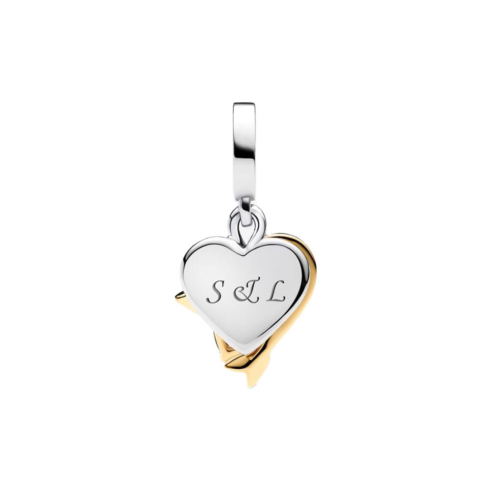 Charm Pandora Pendente Cuore con Freccia da incidere