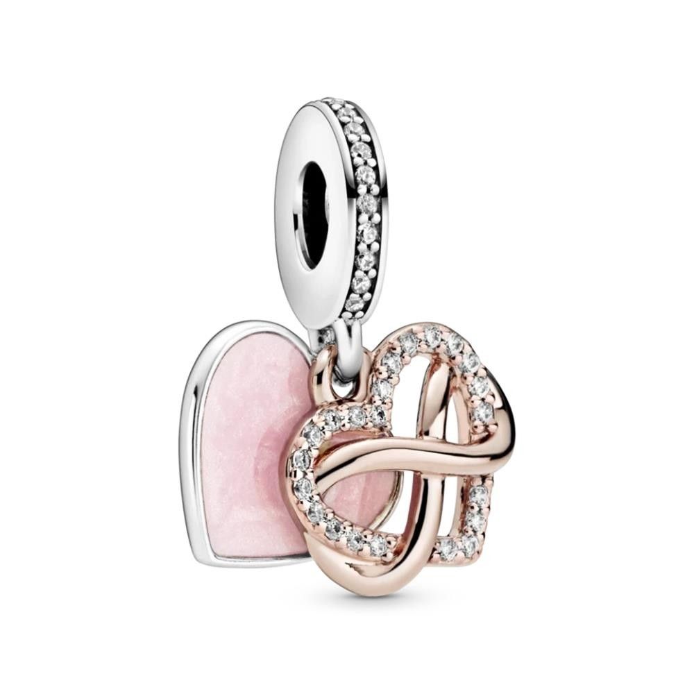 Charm Pandora Pendente Cuore e Infinito Rosa