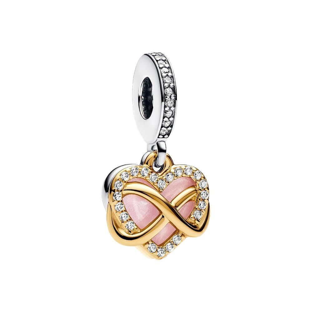 Charm Pandora Pendente Cuore e Infinito Rosa