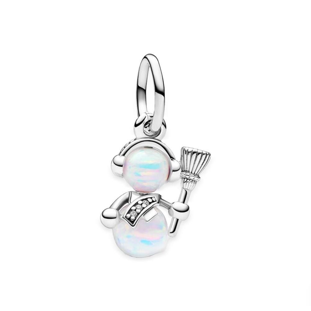 Charm Pandora Pendente Pupazzo di Neve Opale