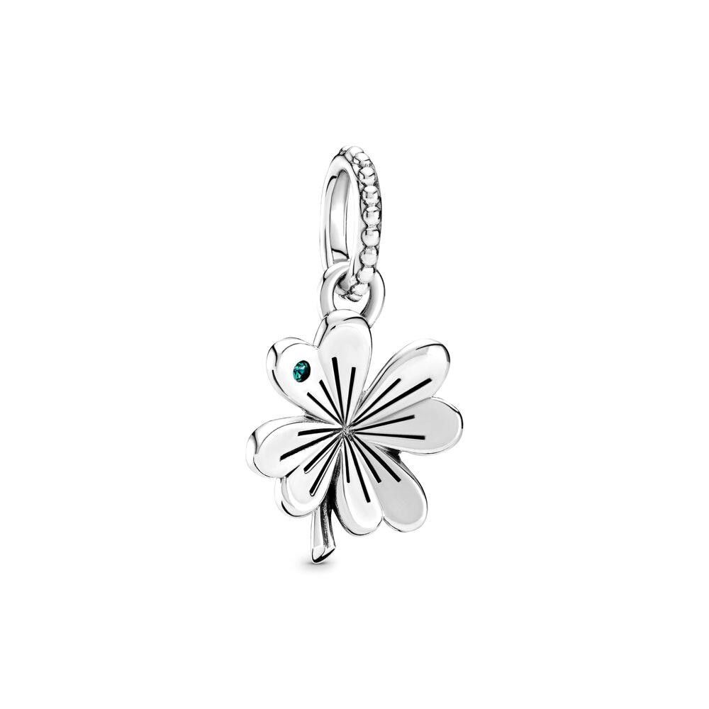 Aka Gioielli Bracciale Quadrifoglio Portafortuna In Argento 925 Rodiato - Regolabile 18-21 Cm, Made In Italy
