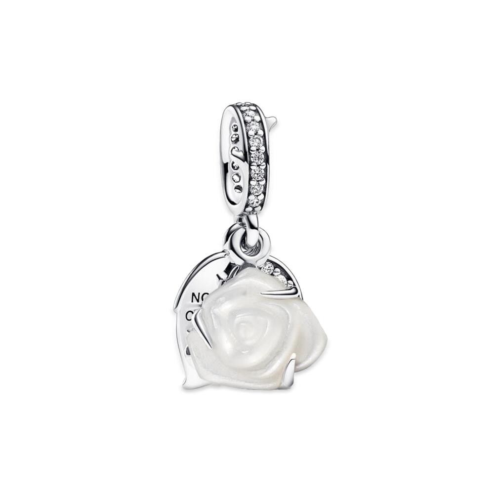 Charm Pandora Pendente Rosa Bianca
