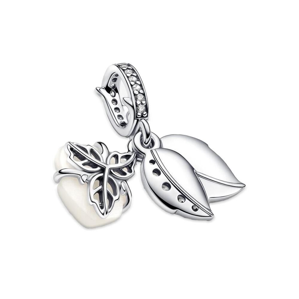 Charm Pandora Pendente Rosa Bianca