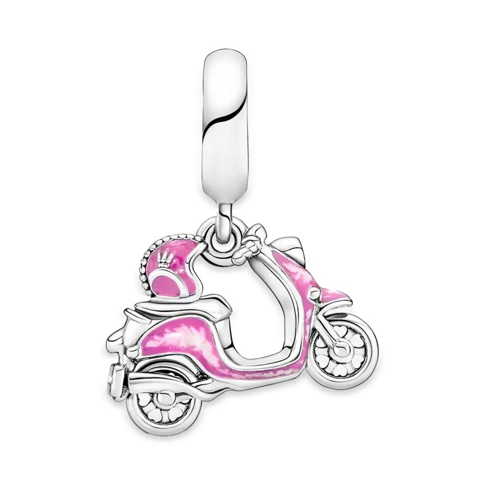 Charm Pandora Pendente Scooter Rosa