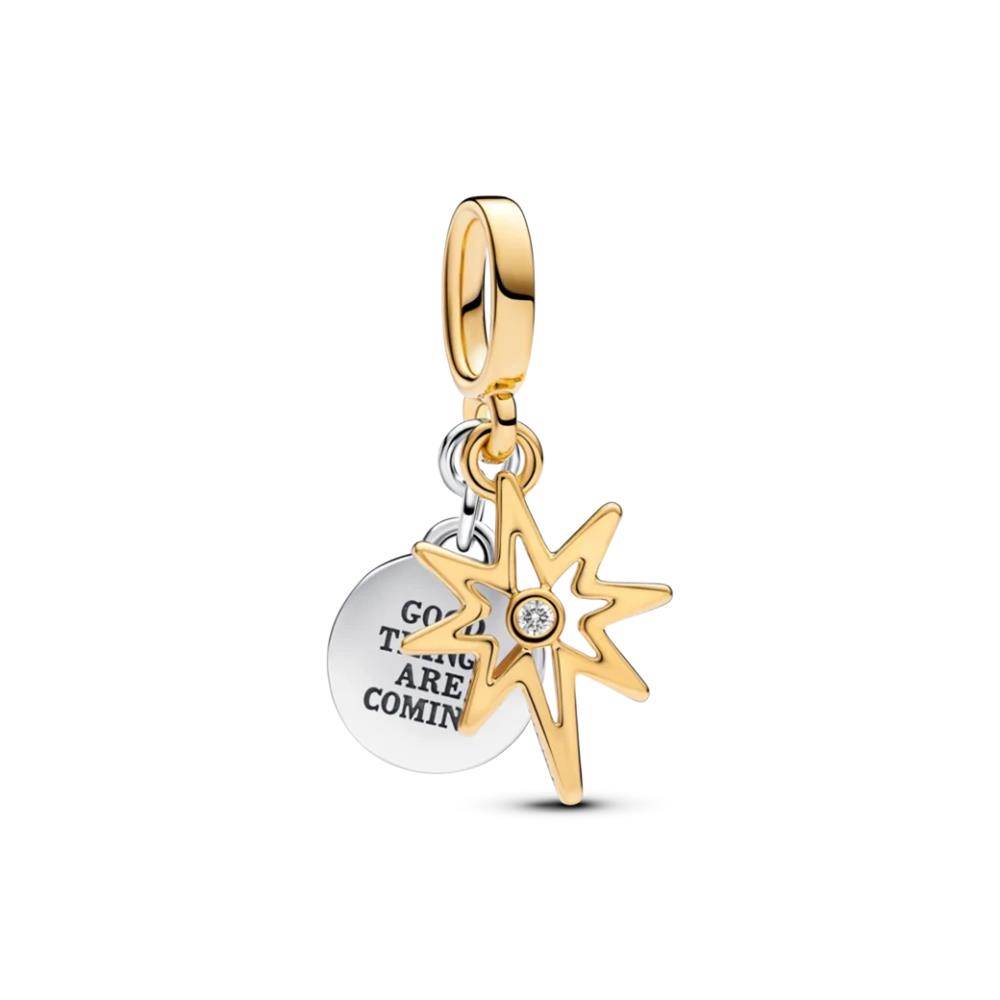 Charm Pandora Pendente Stella Polare da incidere con diamante