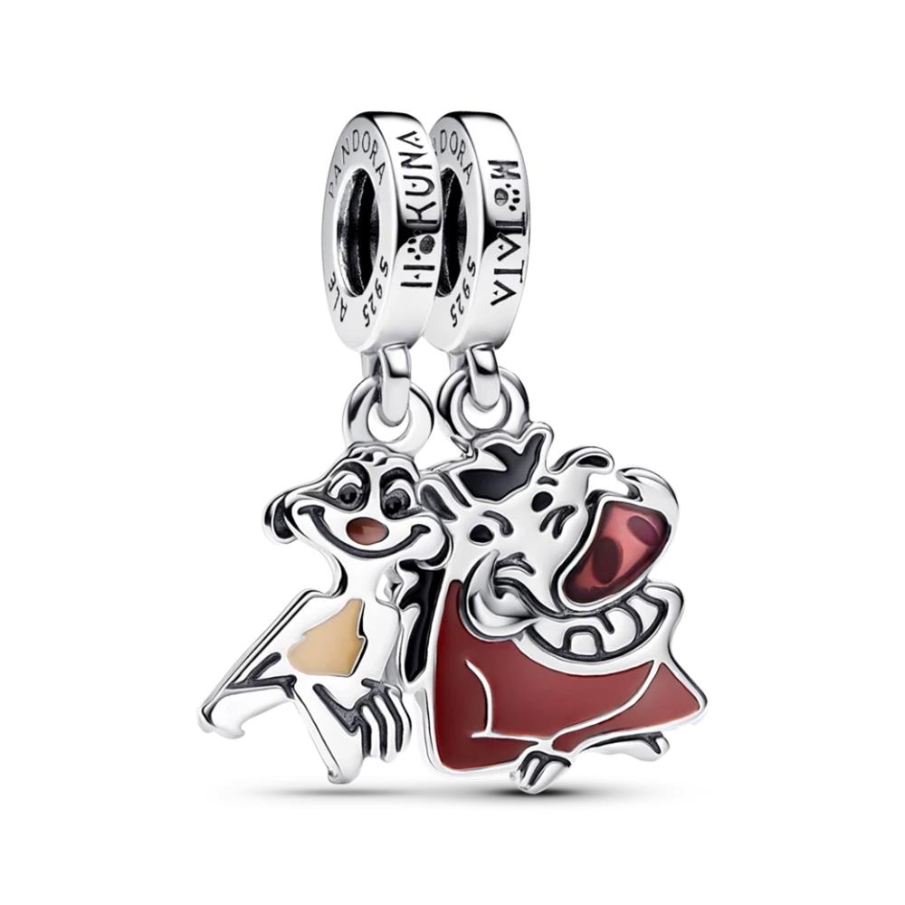 Charm Pandora x Disney, Il Re Leone, Pendente Timon e Pumbaa divisibile