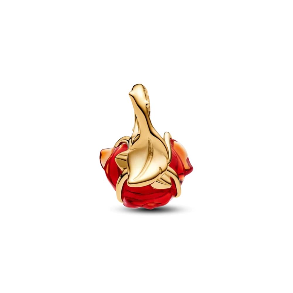 Charm Pandora x Disney, La Bella e la Bestia, Rosa Incantata Vetro di Murano