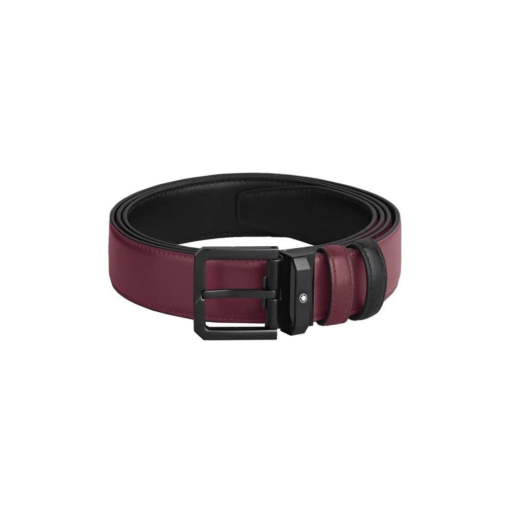 Cintura Montblanc reversibile 35 mm pelle nera/cassis