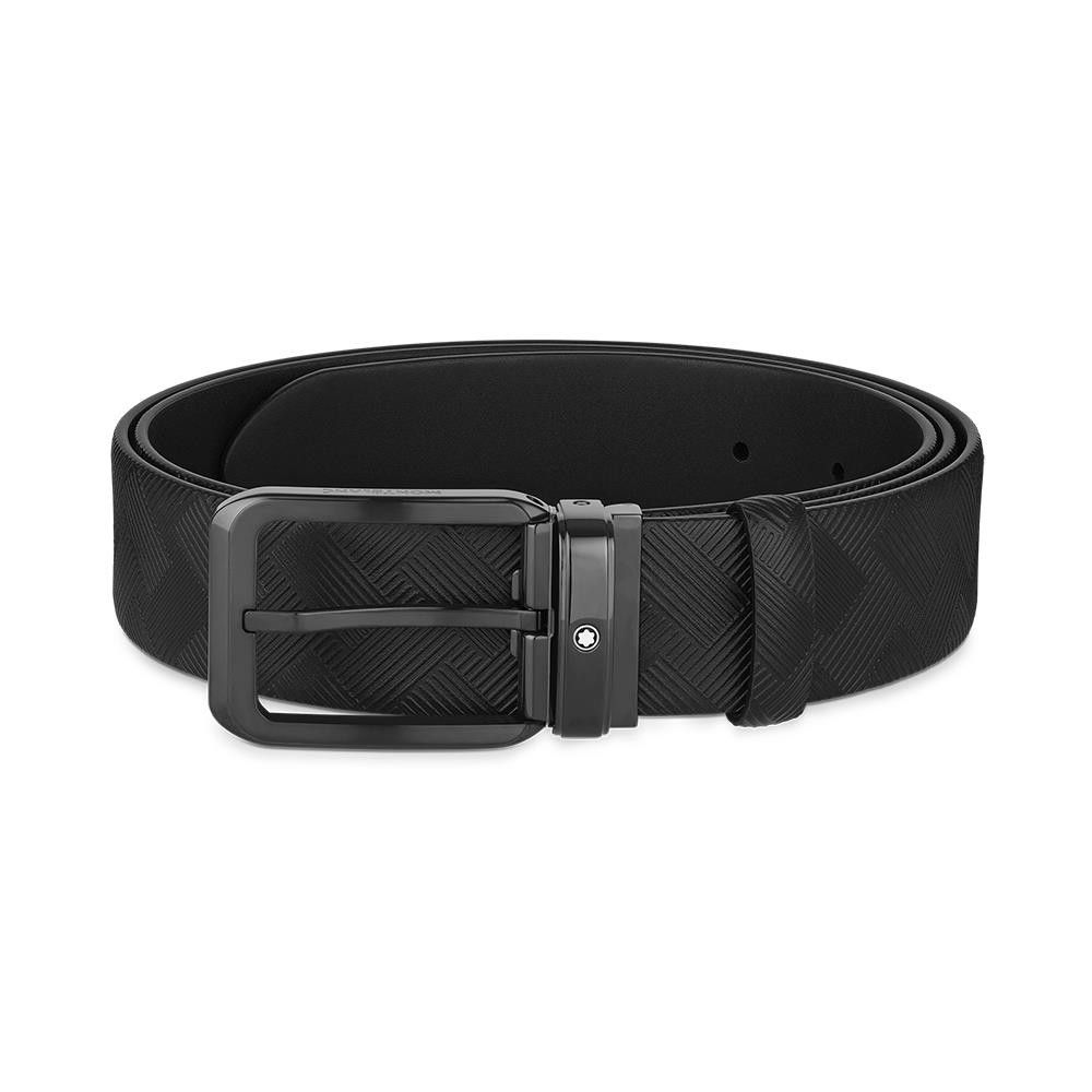 Cintura Montblanc Reversibile in pelle nera 35 mm