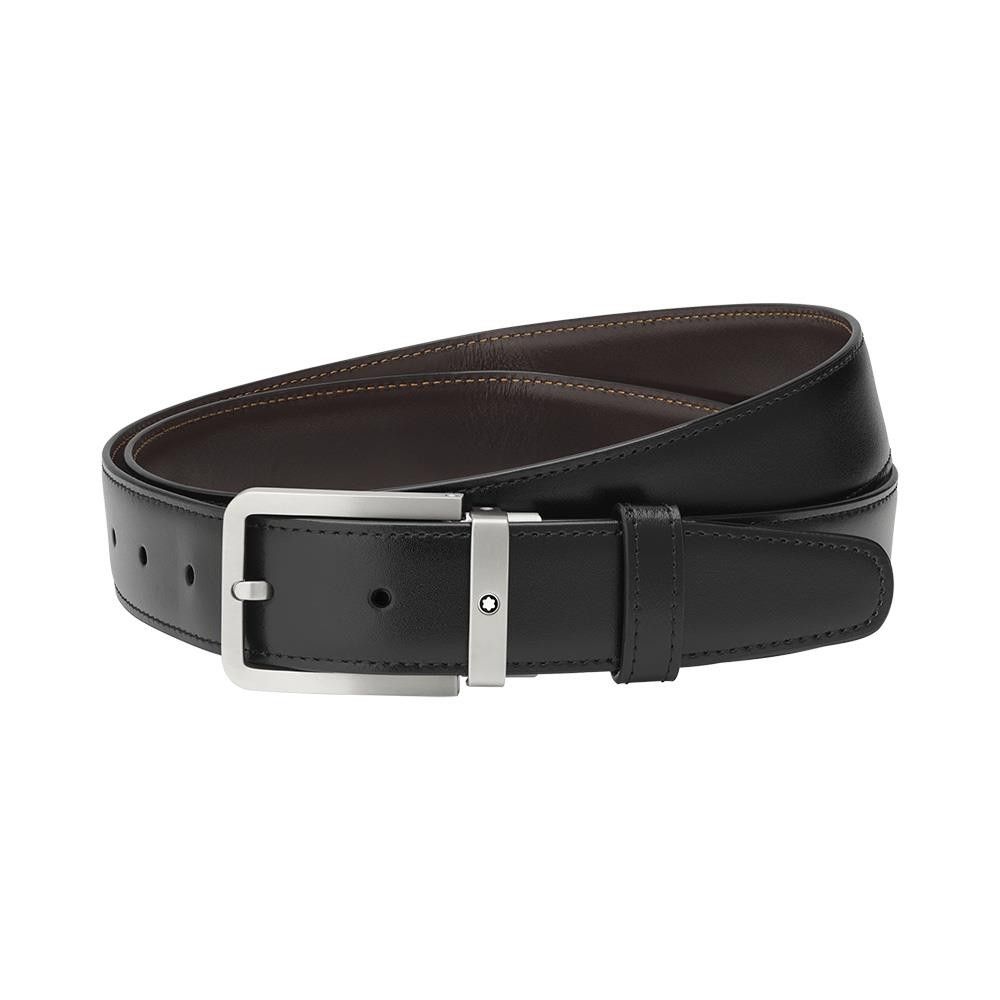 Cintura Montblanc Reversibile In Pelle Nera