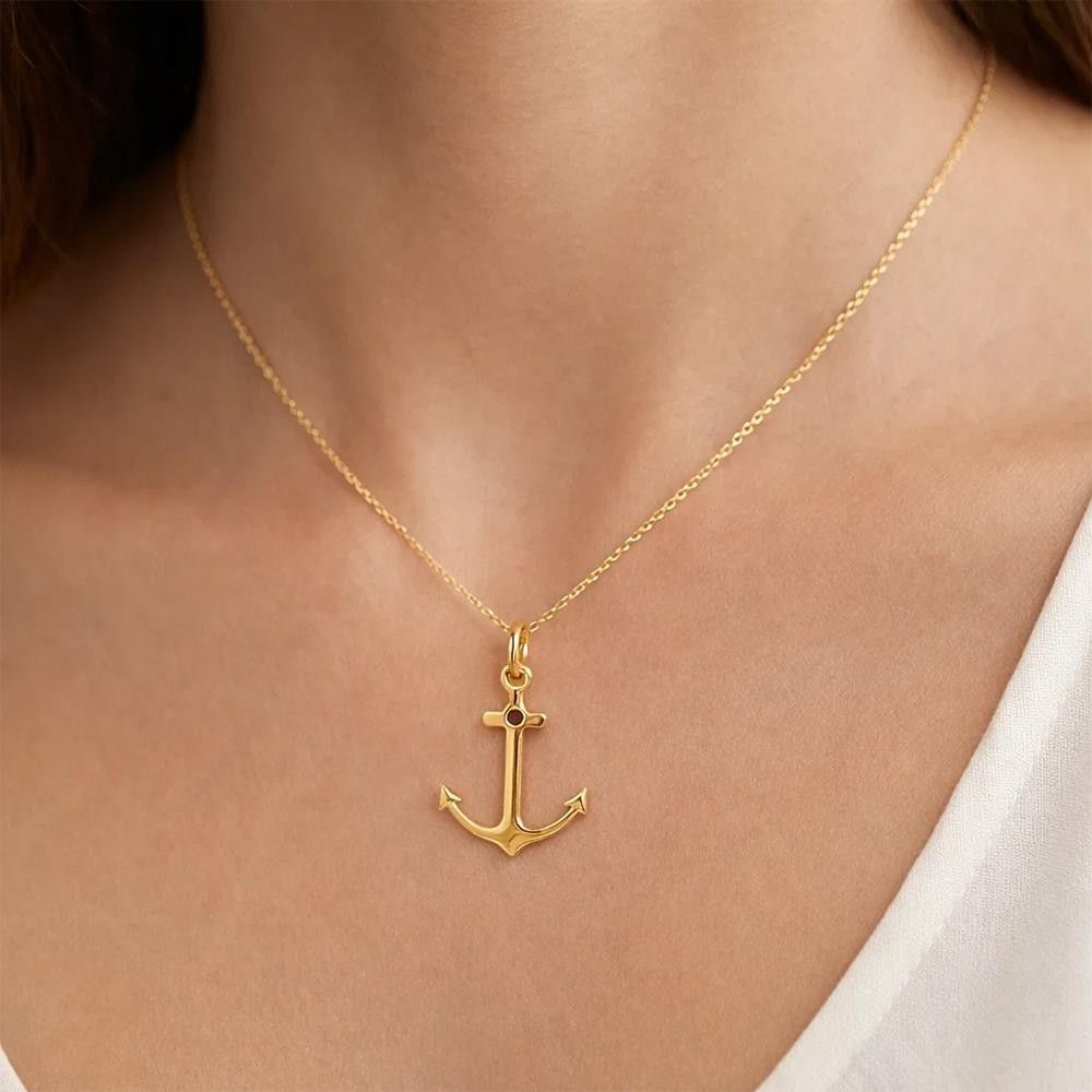 Ciondolo Ancora in Oro Giallo 18 Kt