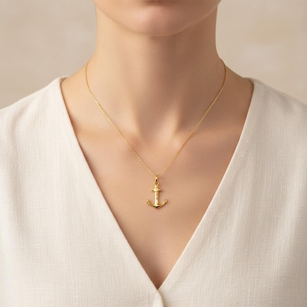 Ciondolo Ancora in Oro Giallo 18 Kt