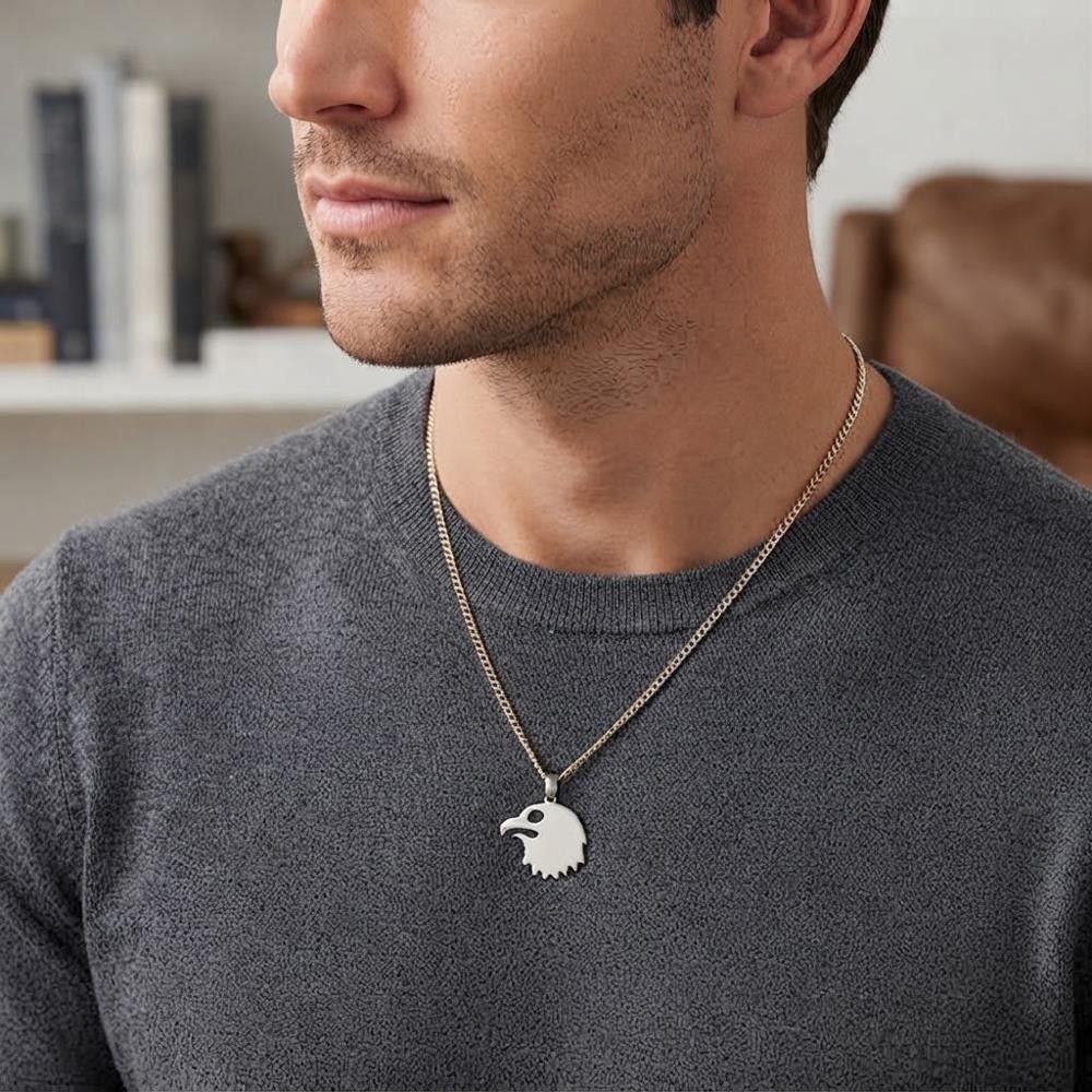 Ciondolo Aquila Lazio In Oro Bianco 18 Kt