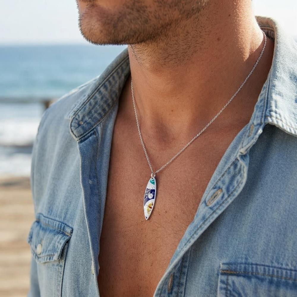 Ciondolo Arcadia Tavola da Surf in Argento e Smalto
