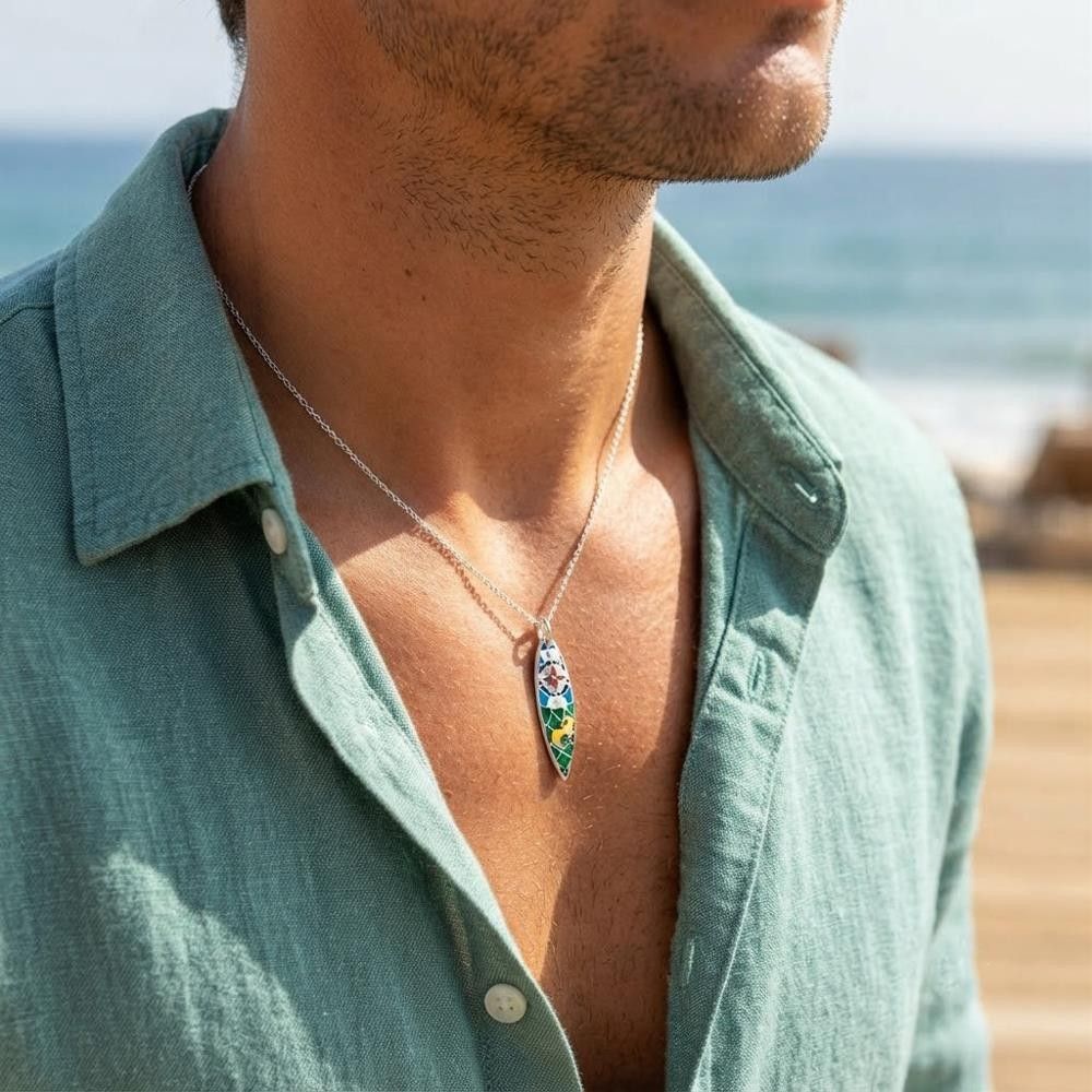 Ciondolo Arcadia Tavola da Surf in Argento e Smalto