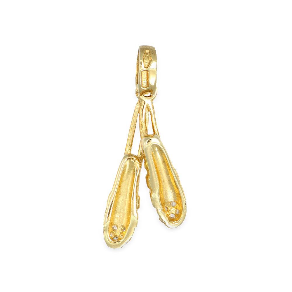 Ciondolo Ballerine in Oro Giallo 18 Kt e Cubic