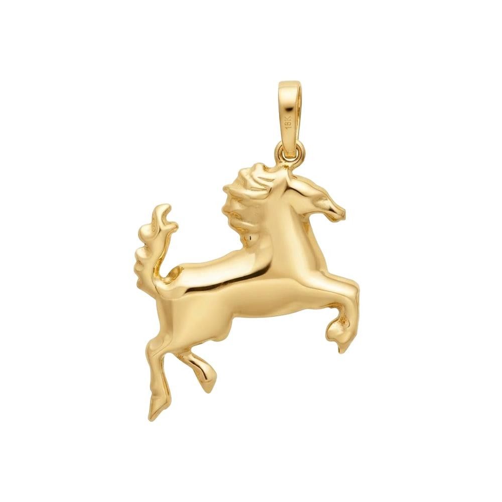 Ciondolo Cavallo Bombato in Oro Giallo 18 Kt