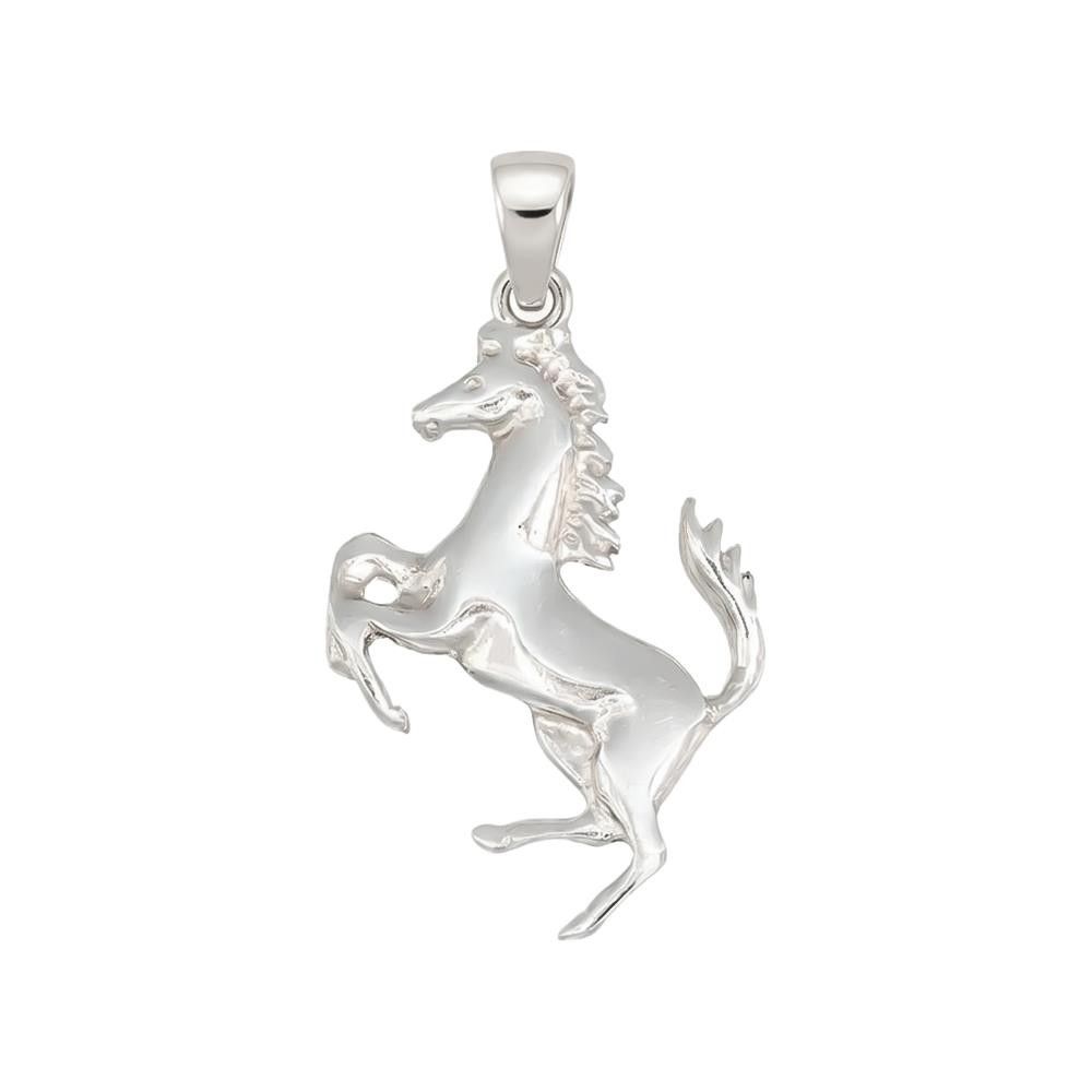 Ciondolo Cavallo Rampante in Oro Bianco 18 Kt