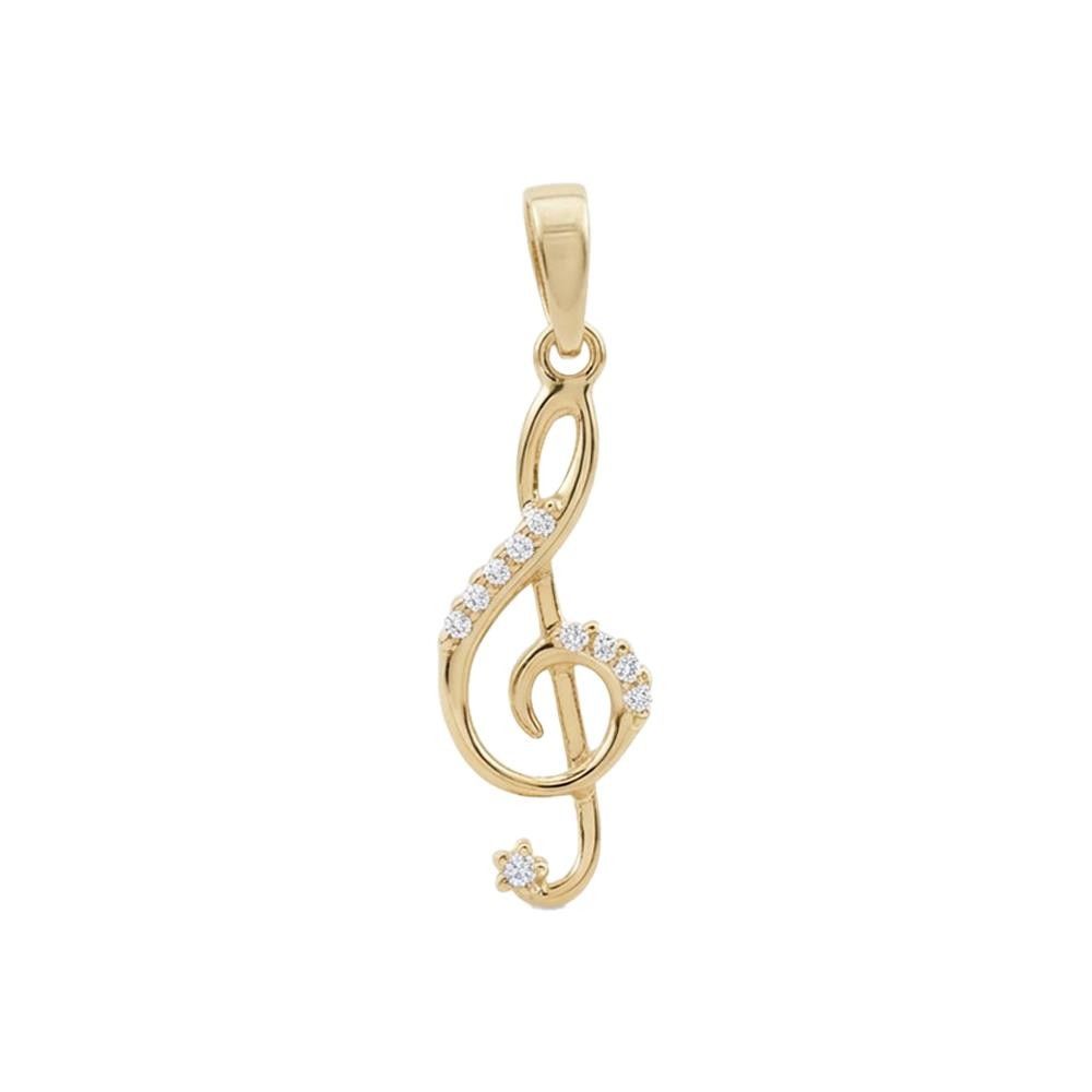 Ciondolo Chiave di Violino Oro Giallo 18 Kt