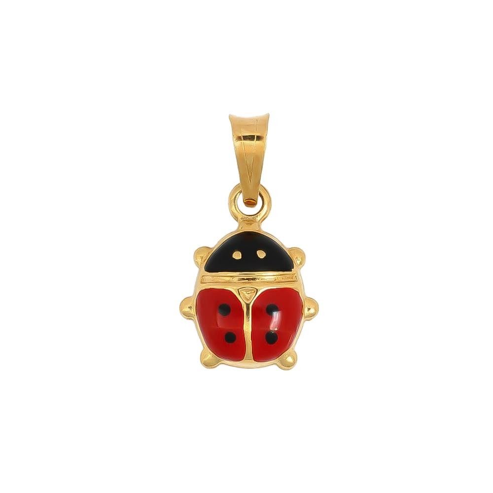 Ciondolo Coccinella in Oro Giallo 18 Kt