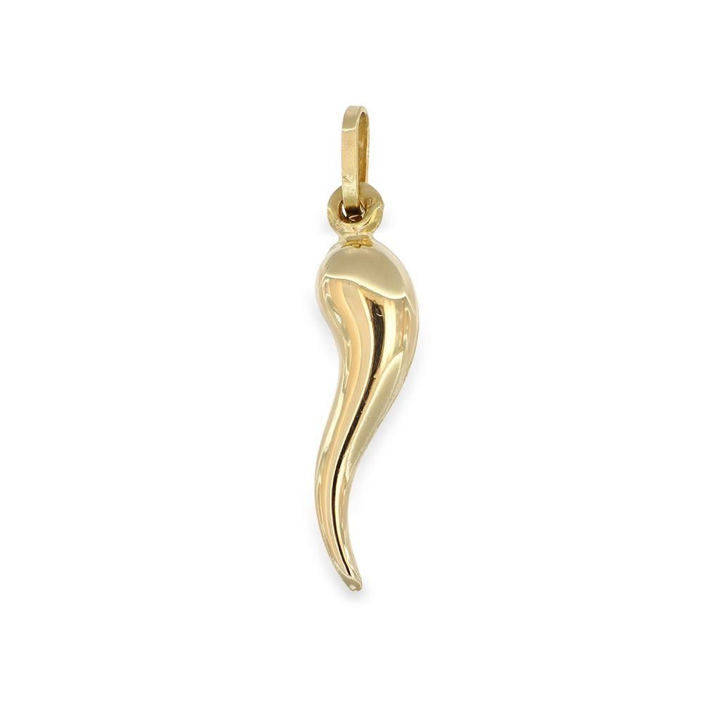 Ciondolo Cornetto in Oro Giallo 18 Kt Grande