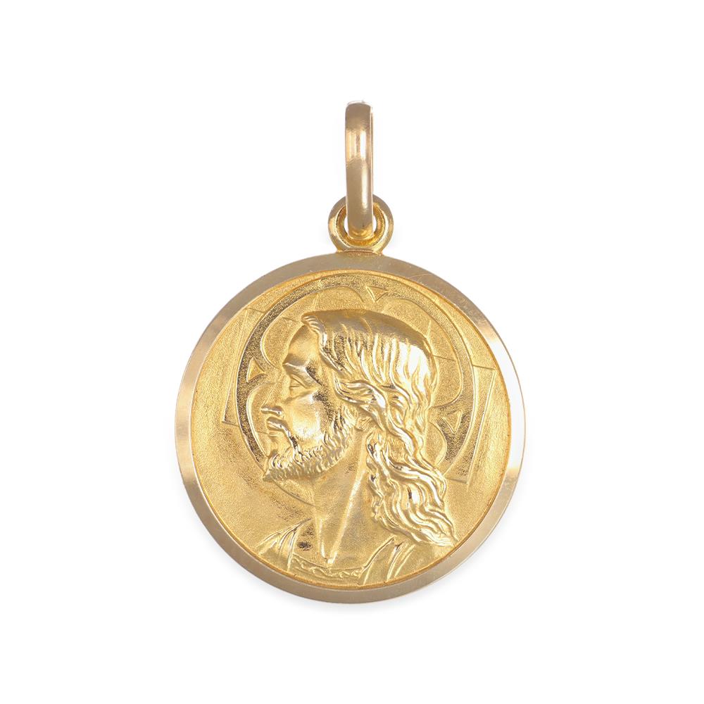 Ciondolo Cristo in Basso Rilievo in Oro Giallo 18 Kt