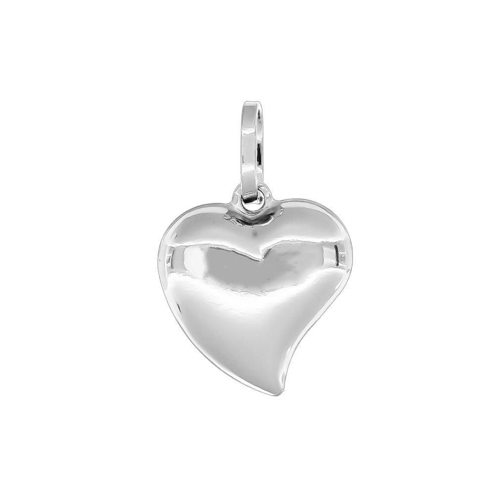 Ciondolo Cuore Bianco 18 Kt Bombato
